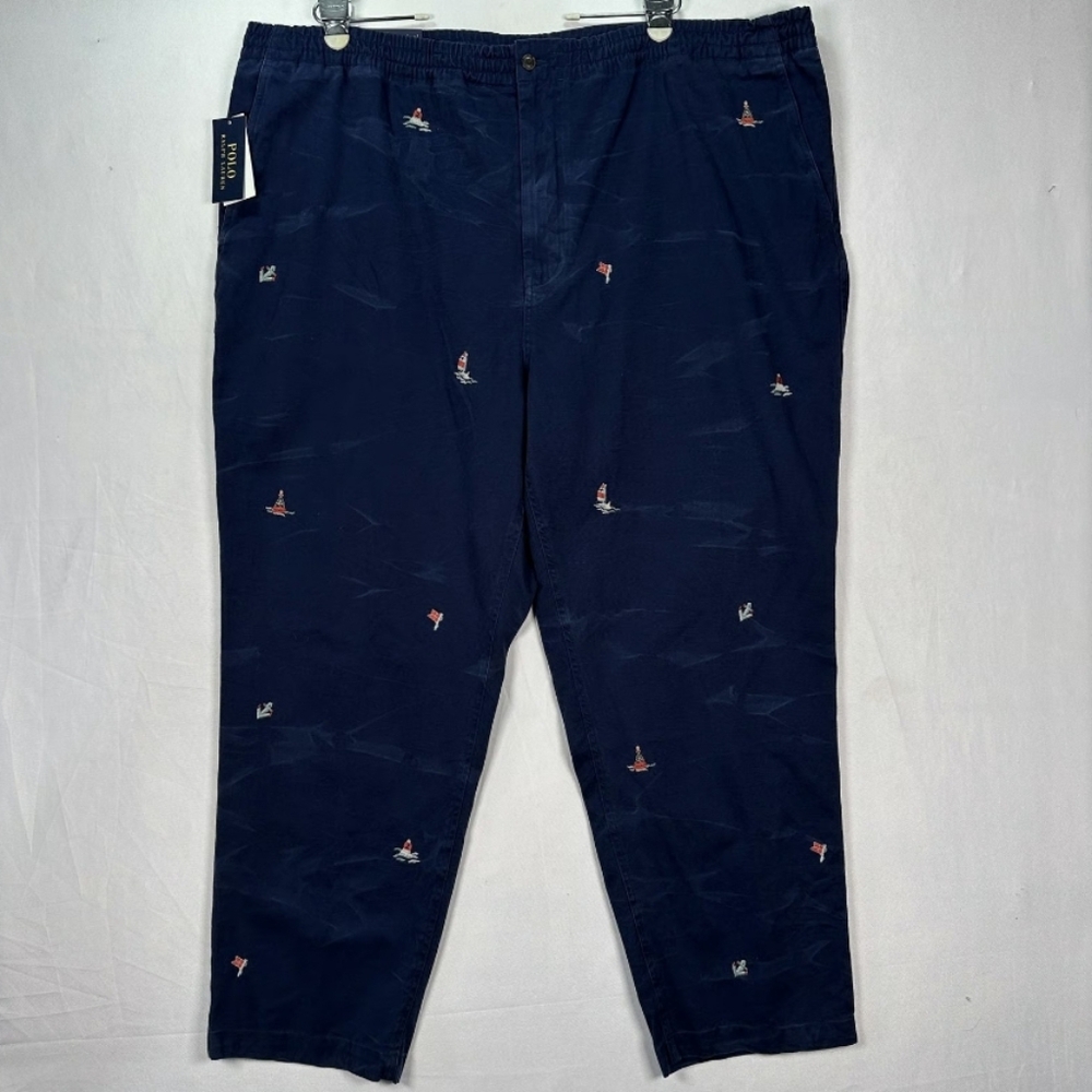 NWT Men's Ralph Lauren Polo Prepster Classic-fit Chinos with Embroidery - Picture 2 of 14